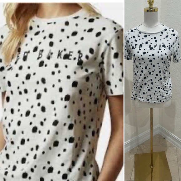 Ted Baker Tops - Ted Baker Black and White Polka Dot Tee